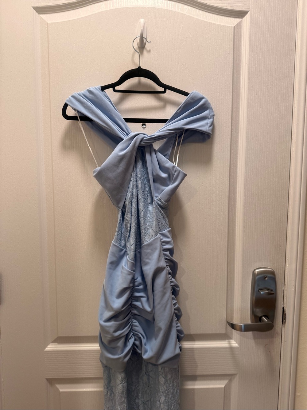 ELLIATT Valencia Lace Gown in Blue Lace off-Shoulder Evening Dress size S NWT - Picture 8 of 9